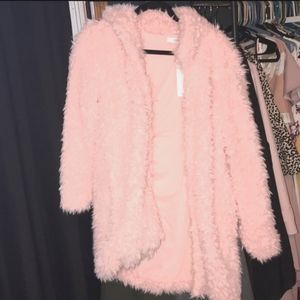 Fuzzy pink coat